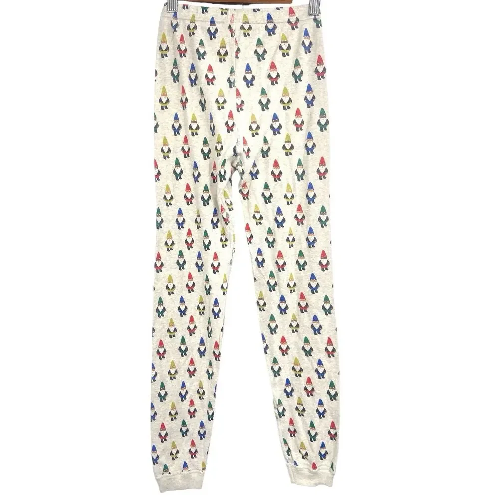 Hanna Andersson Holiday Gnome Long John Pajama Set‎ Cream Long Sleeve Kids 12